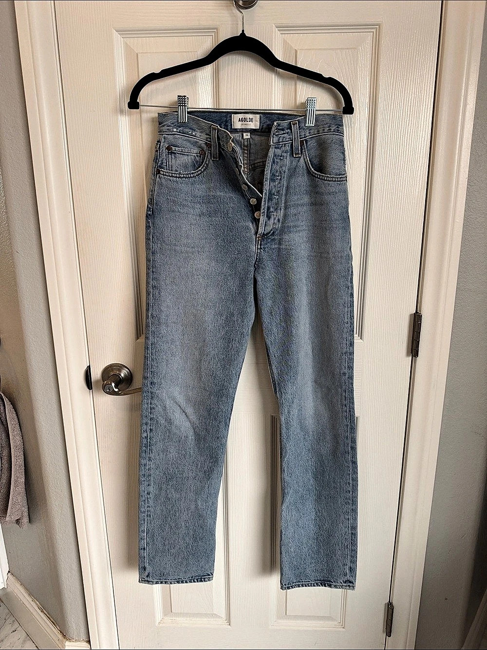 AGOLDE 90's Pinch Waist High Rise Straight Leg Jeans Blue Waist 24